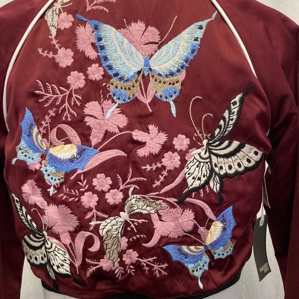 Wilfred Free Toulin Embroidered cropped Bomber Jacket NWT - Picture 4 of 10